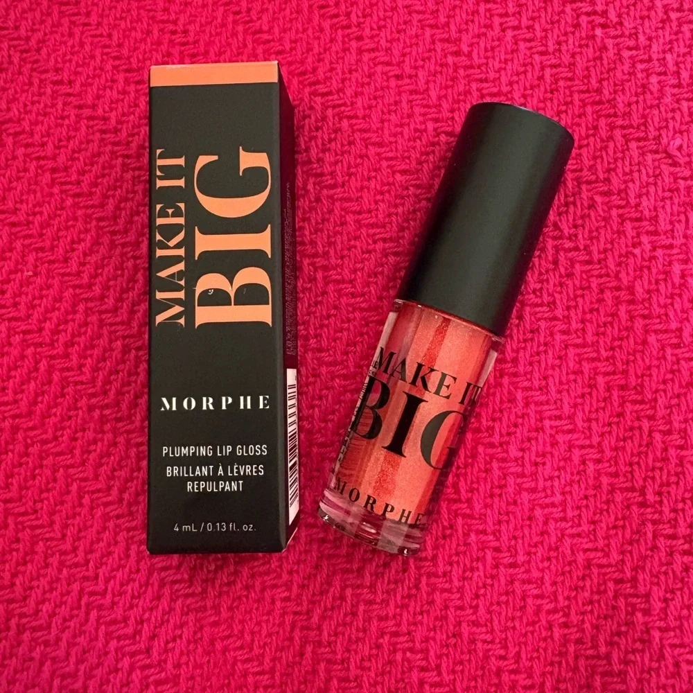Morphe Make It Big Plumping Lip Gloss So Fire Coral Gold Shimmer NIB 4 mL